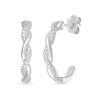 Thumbnail Image 0 of Diamond Accent and Polished Twist J-Hoop Earrings in Sterling Silver