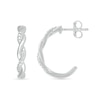 Thumbnail Image 1 of Diamond Accent and Polished Twist J-Hoop Earrings in Sterling Silver