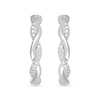 Thumbnail Image 2 of Diamond Accent and Polished Twist J-Hoop Earrings in Sterling Silver