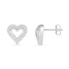 Diamond Accent Heart Outline Stud Earrings in Sterling Silver