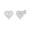 Thumbnail Image 0 of Diamond Accent Double Heart Stud Earrings in Sterling Silver