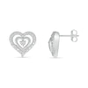 Thumbnail Image 1 of Diamond Accent Double Heart Stud Earrings in Sterling Silver