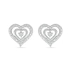 Thumbnail Image 2 of Diamond Accent Double Heart Stud Earrings in Sterling Silver