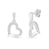 Thumbnail Image 0 of Diamond Accent Tilted Heart Drop Earrings in Sterling Silver