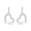 Thumbnail Image 2 of Diamond Accent Tilted Heart Drop Earrings in Sterling Silver