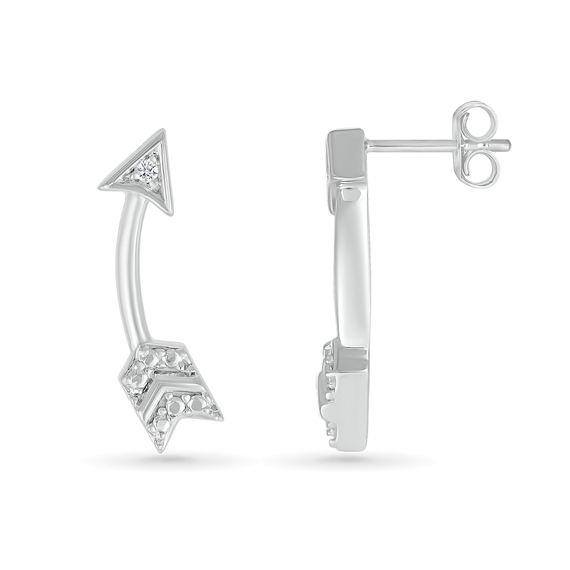 Diamond Accent Arrow Stud Earrings in Sterling Silver|Peoples Jewellers