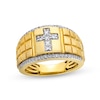 Men's 0.45 CT. T.W. Diamond Cross Ring in 10K Gold