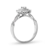 0.45 CT. T.W. Emerald-Cut Diamond Double Frame Twist Shank Engagement Ring in 10K White Gold