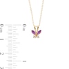 Child's Marquise Amethyst and White Topaz Butterfly Pendant in 14K Gold - 13"