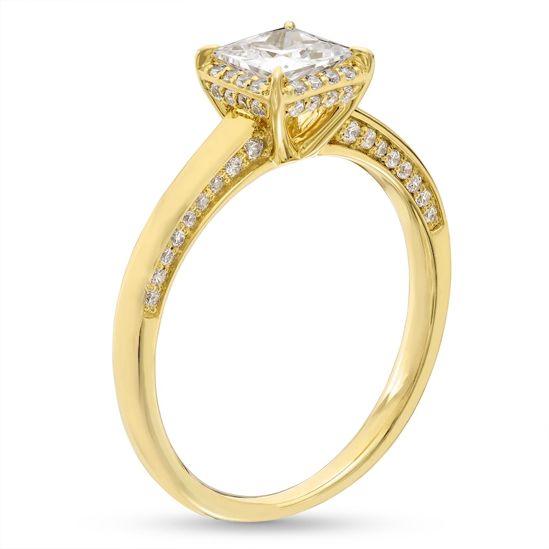 1.00 CT. T.W. Princess-Cut Diamond Frame Engagement Ring in 14K Gold (I/I2)|Peoples Jewellers