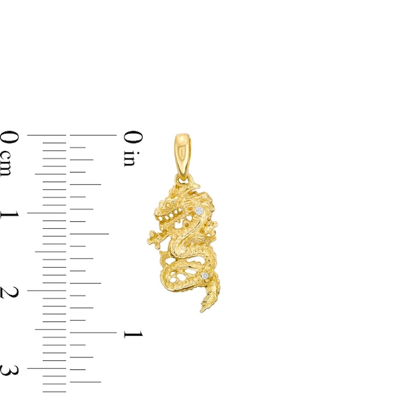 Dragon Necklace Charm in 10K Gold