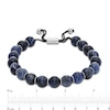 Men's Sodalite Bead Adjustable Bracelet with Stainless Steel