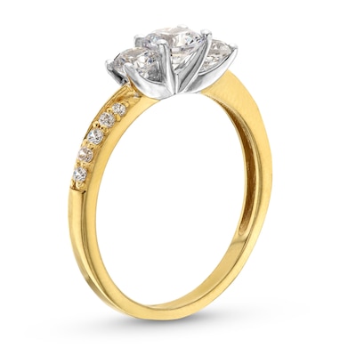 CT. T.W. Diamond Past Present Future® Engagement Ring in 10K Gold