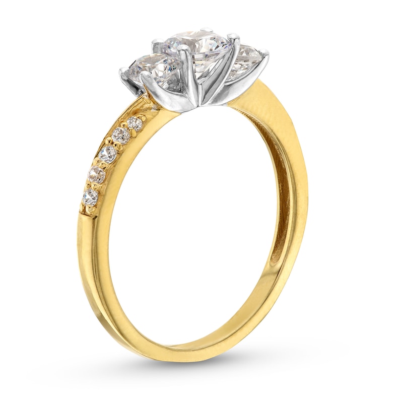 1.00 CT. T.W. Diamond Past Present Future® Engagement Ring in 10K Gold|Peoples Jewellers