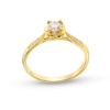 Thumbnail Image 0 of 0.30 CT. T.W. Diamond Swirl Frame Tapered Shank Engagement Ring in 14K Gold