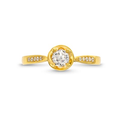 0.30 CT. T.W. Diamond Swirl Frame Tapered Shank Engagement Ring in 14K Gold