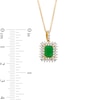 Thumbnail Image 3 of Emerald-Cut Emerald and 0.50 CT. T.W. Certified Lab-Created Diamond Pendant in 10K Gold (F/SI2)