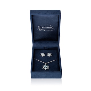 Collector’s Edition Enchanted Disney Frozen 10th Anniversary Snowflake Pendant and Stud Earrings Set in Sterling Silver