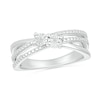 Thumbnail Image 0 of Diamond Accent Criss-Cross Orbit Ring in Sterling Silver