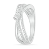 Thumbnail Image 1 of Diamond Accent Criss-Cross Orbit Ring in Sterling Silver