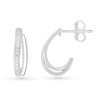 Thumbnail Image 1 of Diamond Accent Split J-Hoop Earrings in Sterling Silver