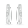 Thumbnail Image 2 of Diamond Accent Split J-Hoop Earrings in Sterling Silver