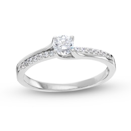 0.40 CT. T.W. Diamond Bypass Engagement Ring in 14K White Gold