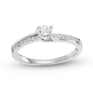 0.40 CT. T.W. Diamond Bypass Engagement Ring in 14K White Gold