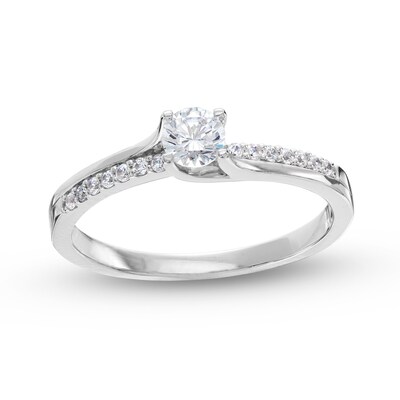 0.40 CT. T.W. Diamond Bypass Engagement Ring in 14K White Gold