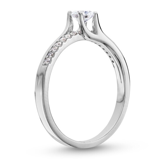 0.40 CT. T.W. Diamond Bypass Engagement Ring in 14K White Gold