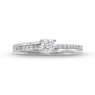 0.40 CT. T.W. Diamond Bypass Engagement Ring in 14K White Gold