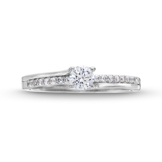 0.40 CT. T.W. Diamond Bypass Engagement Ring in 14K White Gold