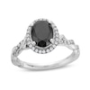 Thumbnail Image 0 of Monique Lhuillier Bliss 2.13 CT. T.W. Oval Black and White Diamond Twist Shank Engagement Ring in 14K White Gold