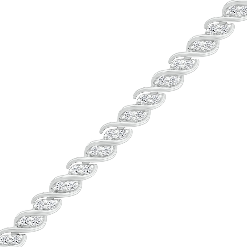 1.00 CT. T.W. Diamond "S" Line Bracelet in 10K White Gold - 7.25"|Peoples Jewellers