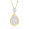 Thumbnail Image 0 of 0.30 CT. T.W. Pear-Shaped Multi-Diamond Rope-Textured Frame Drop Pendant in 10K Gold