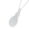 Thumbnail Image 1 of 0.70 CT. T.W. Pear-Shaped Multi-Diamond Double Teardrop Frame Doorknocker Pendant in 10K White Gold