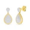 0.50 CT. T.W. Pear-Shaped Multi-Diamond Rope-Textured Frame Drop Earrings in 10K Gold