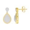 Thumbnail Image 1 of 0.50 CT. T.W. Pear-Shaped Multi-Diamond Rope-Textured Frame Drop Earrings in 10K Gold