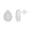 1.00 CT. T.W. Pear-Shaped Multi-Diamond Double Frame Stud Earrings in 10K Two-Tone Gold