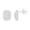 Thumbnail Image 0 of 0.50 CT. T.W. Emerald-Shaped Multi-Diamond Double Frame Stud Earrings in 10K White Gold