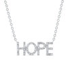 Thumbnail Image 0 of 0.085 CT. T.W. Diamond "HOPE" Necklace in Sterling Silver