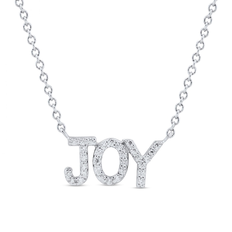 0.085 CT. T.W. Diamond "JOY" Necklace in Sterling Silver