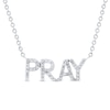 0.085 CT. T.W. Diamond "PRAY" Necklace in Sterling Silver