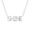 0.085 CT. T.W. Diamond "SHINE" Necklace in Sterling Silver