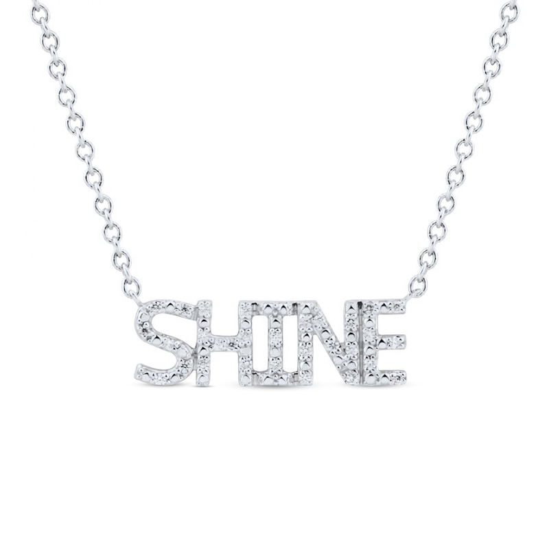 0.085 CT. T.W. Diamond "SHINE" Necklace in Sterling Silver|Peoples Jewellers