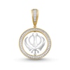 0.95 CT. T.W. Diamond Sikh Symbol Necklace Charm in 14K Two-Tone Gold