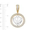 0.95 CT. T.W. Diamond Sikh Symbol Necklace Charm in 14K Two-Tone Gold