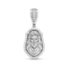 0.95 CT. T.W. Diamond Head of Jesus Necklace Charm in 10K White Gold