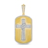 Thumbnail Image 0 of 0.95 CT. T.W. Diamond Dog Tag with Cross Necklace Charm in 10K Gold