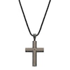 Thumbnail Image 0 of Men's 0.70 CT. T.W. Black Diamond Cross in Stainless Steel with Black and Rose Ion Plate - 24"